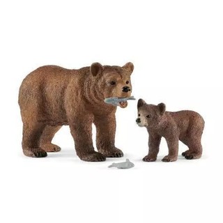 Schleich 思乐 北美灰熊妈妈和宝宝 模型 2件套  42473 *4件