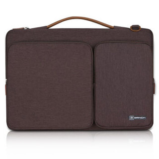 英制（BRINCH）时尚商务电脑包单肩手提内胆包防水美版苹果联想华硕笔记本包BW-237 15.6英寸棕色