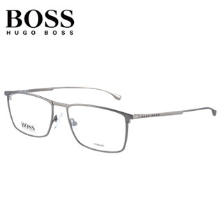 雨果博斯（HUGO BOSS）眼镜框 男士商务古铜色金属近视眼镜架超轻方框潮款光学镜框 0976-4IN-17-57