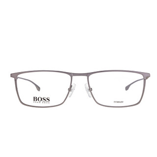 雨果博斯（HUGO BOSS）眼镜框 男士商务古铜色金属近视眼镜架超轻方框潮款光学镜框 0976-4IN-17-57