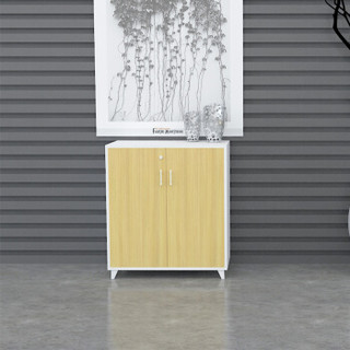 麦森（maisen）办公柜 木质资料收纳茶水矮柜现代简约办公家具 枫木+白色 MS-CSG-125