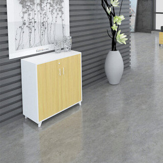 麦森（maisen）办公柜 木质资料收纳茶水矮柜现代简约办公家具 枫木+白色 MS-CSG-125
