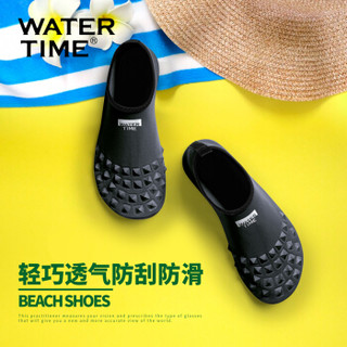 WATERTIME 蛙咚 潜水鞋 袜 男女成人速干透气多功能防滑浮潜鞋沙滩潜水鞋 黑色（小logo） M(37/38)