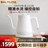 BALMUDA 巴慕达 日本手冲壶 手冲咖啡壶 冲茶壶 电水壶 电热水壶 烧水壶 白色 K02E-WH