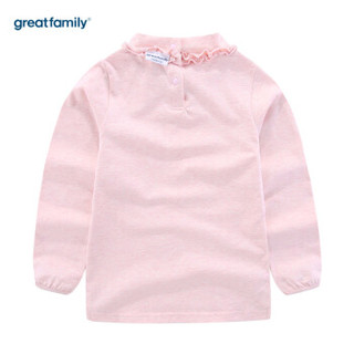 歌瑞家（greatfamily）A类童装女孩上衣秋新款女童长袖T恤 粉色130cm