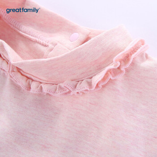 歌瑞家（greatfamily）A类童装女孩上衣秋新款女童长袖T恤 粉色130cm