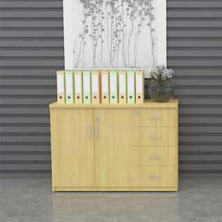 麦森（maisen）办公柜 木质资料收纳茶水矮柜现代简约办公家具 枫木色 MS-CSG-129