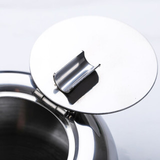 诺派（NUOPAI）不锈钢带盖烟灰缸 加厚创意鼓形烟盅 车用圆形烟缸 C6753