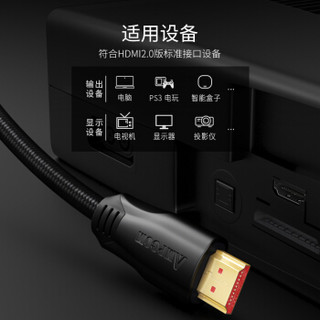 安普康（AMPCOM）HDMI线2.0版2k*4k数字高清线2米 工程级笔记本投影仪机顶盒电视机连接线 AMGC20BK20黑色