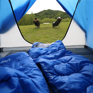 康尔 KingCamp 睡袋双层加厚保暖 户外成人旅行露营野餐四季通用 可拼接双人 KS3131蓝色右