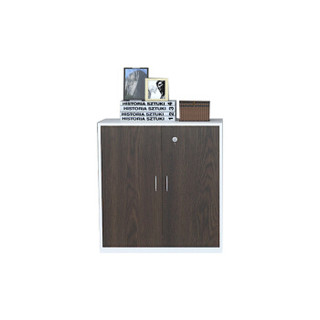 麦森（maisen）办公柜 木质资料收纳茶水矮柜现代简约办公家具 胡桃+白色 MS-CSG-112