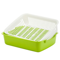 Jeko&Jeko; 捷扣 双层洗菜篮子塑料沥水篮方形创意水果篮厨房淘米洗菜盆