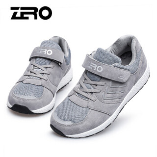 零度(ZERO)中年运动休闲男士老人防滑减震透气网面舒适爸爸安全旅游健康健步鞋 K82505M 灰色 41