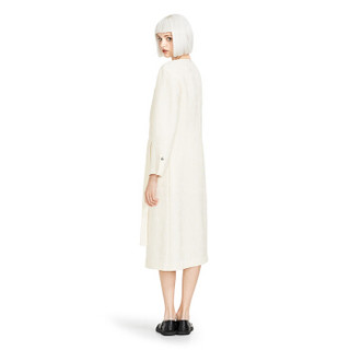 设计师品牌 LUCIEN WANG 白色不对称解构设计羊毛连衣裙 白色 S