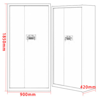 ZHONGWEI 中伟 电子保密柜文件柜档案柜保险柜双保险密码柜电子锁灰白通门加厚款