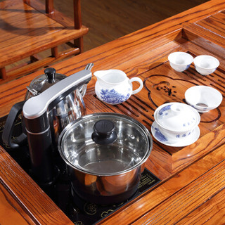 中伟实木茶台中式实木茶桌茶几桌茶艺泡茶桌椅组合1700*800*750mm
