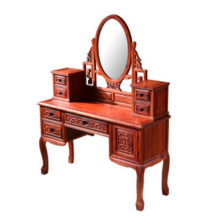 新中式实木梳妆台 中式明清化妆桌组合卧室化妆台妆凳家具HT19
