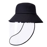 TLOVE 中性平顶透明面罩遮阳渔夫帽LS0211 黑色