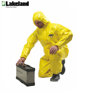 雷克兰（LAKELAND）ChemMAX 4系列CT4SY428带帽连体防化服计颈部有护颈保护配有350B产品包黄色S码（1件）