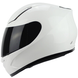 YOHE 991摩托车头盔男女个性酷赛全盔冬季保暖全覆式跑盔 白色 XL码
