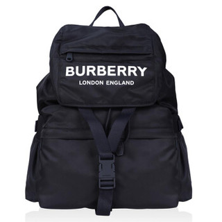 BURBERRY 巴宝莉 中性字母印花尼龙黑色双肩背包 80106081