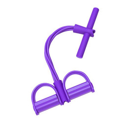 仰卧起坐健身器材家用运动拉力器脚蹬拉力绳跳绳 加强款紫色