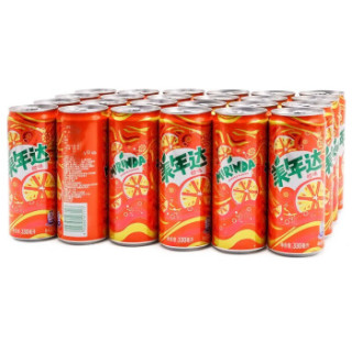 mirinara美年达汽水橙味330ml24听摩登罐