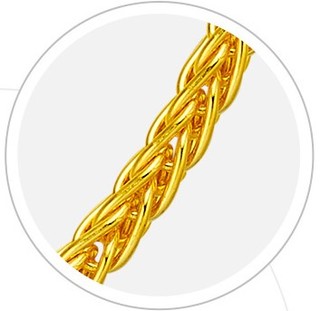 周大福 F172885 女士黄金项链素链 45cm 约5.80g