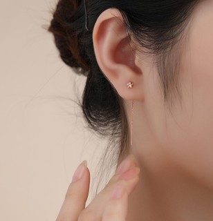 CHJ JEWELLERY 潮宏基 晚安系列 EEK30008207 小甜星18K玫瑰金耳线 0.3g