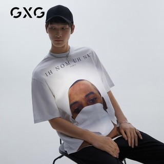 GXG x IH NOM UH NIT联名款 GB144268C 人像口罩印花T恤