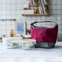 三光云彩 Glasslock 钢化玻璃饭盒 350ML+900ML+便当包