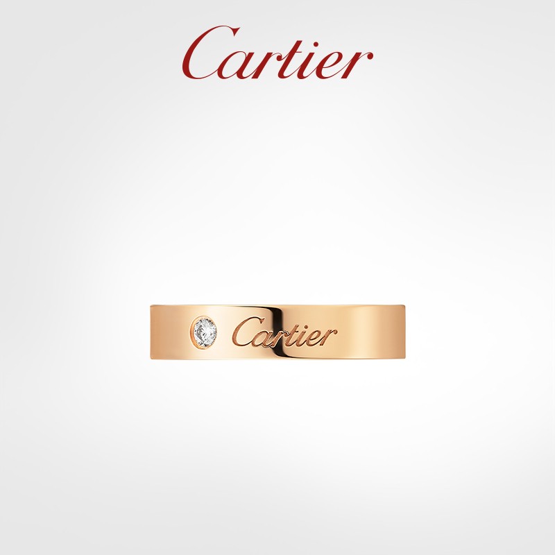Cartier 卡地亚 B4210700 玫瑰金铂金钻石结婚戒