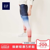 GapFit系列女装高腰紧身运动裤夏季468702 渐变彩色条纹休闲裤女