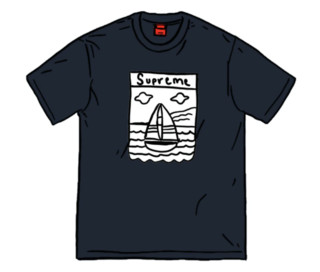 Supreme Sailboat 黑色 短袖 M码