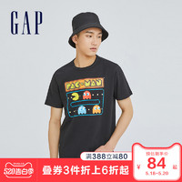 Gap男装潮流圆领短袖T恤夏季567672 2020新款创意吃豆人印花上衣