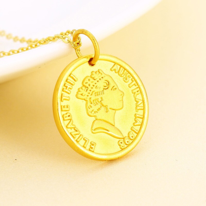 slaso手拉手女王牌999足金黄金吊坠