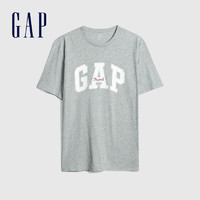 Gap男装休闲纯棉短袖T恤夏季471777 2020新款时尚徽标情侣款上衣