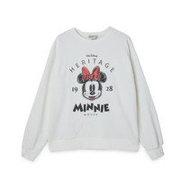 stradivarius 斯特拉迪瓦里斯 女士米老鼠印花圆领套头长袖卫衣06617658004 白色S