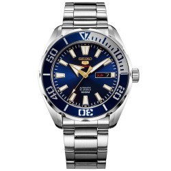 SEIKO 精工 SEIKO 5系列 SRPC51J1 男款机械手表 45.54mm 钢带 冰山配色 圆形