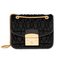 FURLA 芙拉 METROPOLIS COMETA MINI 女士天鹅绒单肩包 黑色