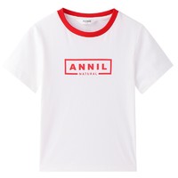 Annil 安奈儿 儿童短袖T恤  白色 130cm