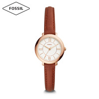 Fossil新款女表时尚简约学院风舒适牛皮表带手表复古表女ES4410