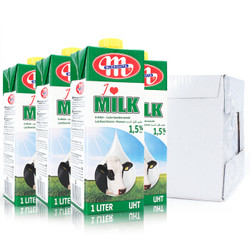 妙亚(Mlekovita)波兰原装进口牛奶 低脂牛奶UHT纯牛奶1L*12瓶装箱装 *2件