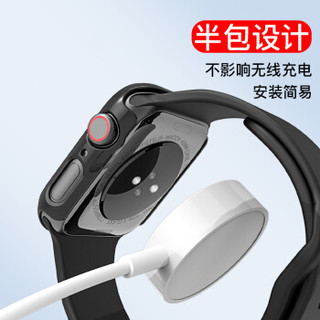 派滋苹果手表4/5代s5保护壳套iwatch壳膜一体apple watch全包贴膜非钢化膜applewatch表壳s4边框series配件