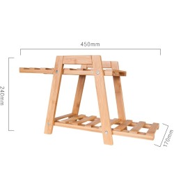 BAMBKIN 楠竹阳台置物架落地式多层收纳木制家用室内客厅装饰梯形多肉花架