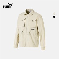 PUMA 彪马 SPORTS 596861 男子休闲拉链立领外套夹克 米白色 S