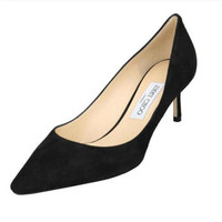 JIMMY CHOO 周仰杰 女士ROMY 60系列黑色绒面羊皮高跟鞋 ROMY 60 SUE 247 BLACK 38