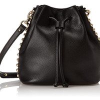 REBECCA MINKOFF Unlined Bucket 女款真皮斜挎包 黑色