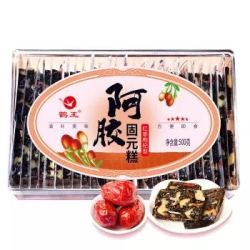 鹤王 东阿即食阿胶固元糕 红枣枸杞型 阿胶糕500g *3件