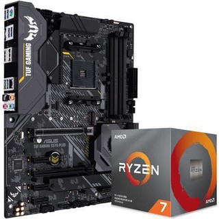 华硕TUF GAMING X570-PLUS主板（AMD X570/AM4） AMD 锐龙7(r7) 3800X CPU处理器 板U套装 CPU主板套装